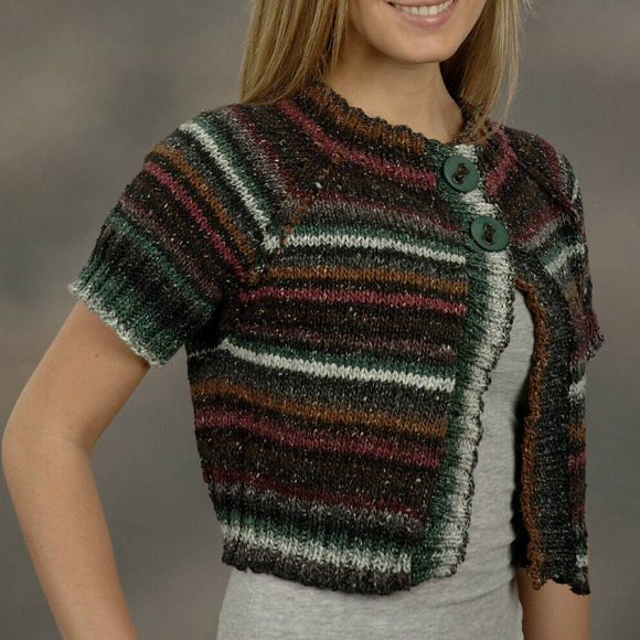 NWT Plymouth Yarn Design 1723 Top Down Cropped Jacket Sweater Knitting Pattern - Picture 2 of 2